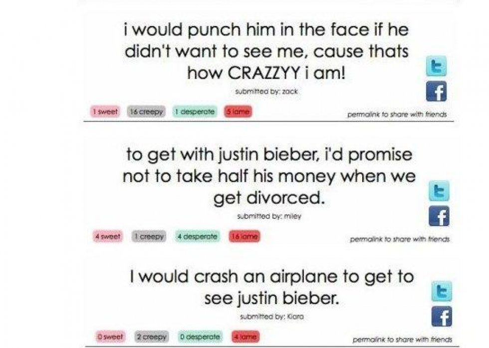 Hjernedøde ting Justin Bieber fans siger - og gør!