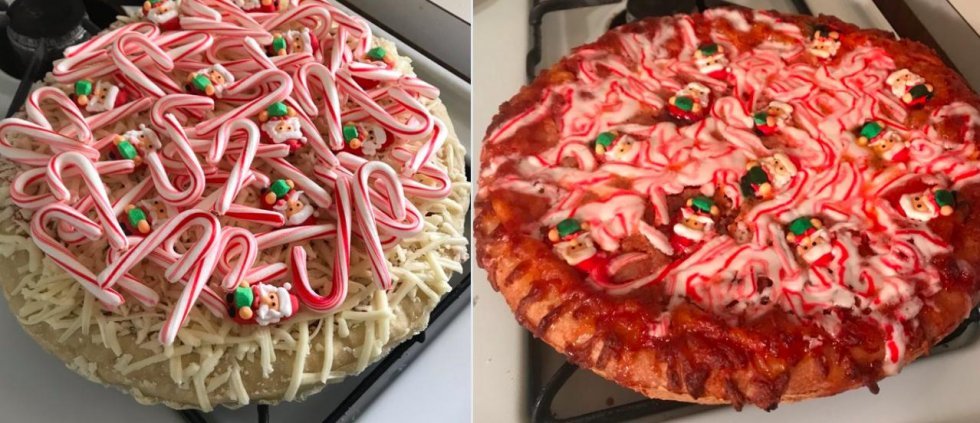 Twitter-bruger opfinder en julepizza med julestokke - internettet koger over