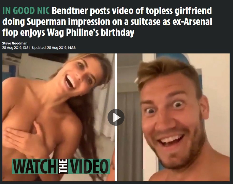 The Sun - Philine Roepstorff trækker overskrifter efter topløs story på Bendtners Instagram