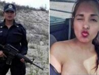Politikvinde poser topløs i sin patruljevogn: Nu belønnes hun for sine bryster