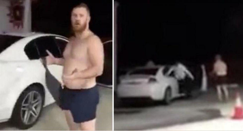 Denne video har lagt internettet ned: Fuld mand i bar overkrop og bare tæer stopper røveri
