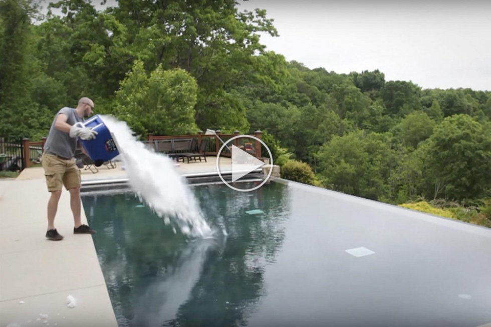 Hvad sker der hvis du smider 13 kilo tøris i en pool?