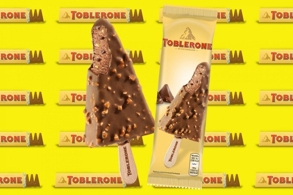 Nu kan du få trekantede Toblerone-ispinde 