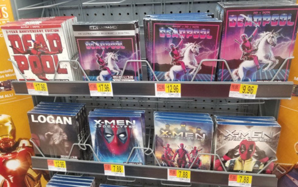 Deadpool har sneget sig på forsiden af 16 forskellige blu-rays i det lokale supermarked