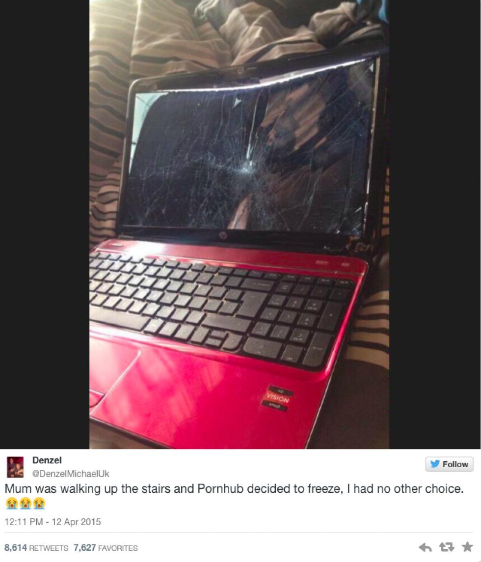 Uheldig Pornhub-bruger får betalt sin smadrede laptop