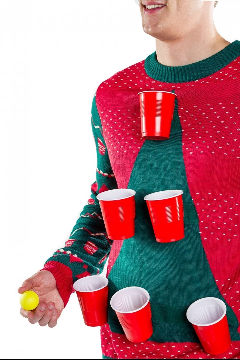 Den ultimative julesweater kombinerer druk, julehygge og ølpong