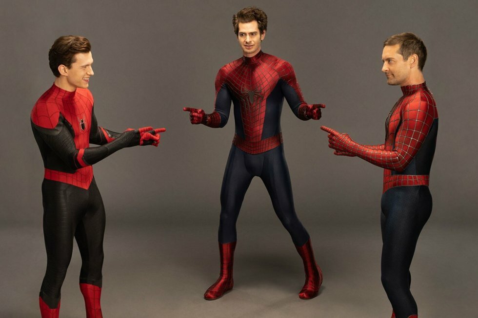Tobey Maguire, Tom Holland og Andrew Garfield genskaber ikonisk Spider-Man-meme