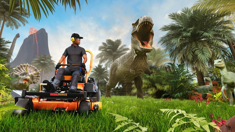 Lawn Mowing Simulator er klar med dino-eventyr