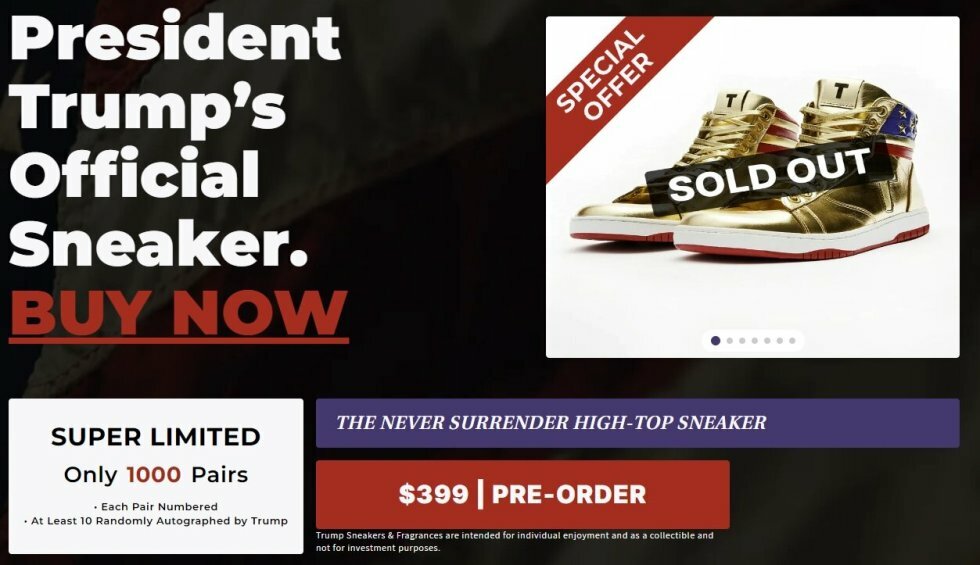 GetTrumpSneakers.com - Donald Trump lancerer limited edition sneakers ved ikke-politisk produktafsløring til sneaker-messe