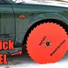 Testing Saw Blade Wheels on Frozen Lake! - Se hvad der sker, når man kører en Subaru med savklinger som dæk over en frossen sø