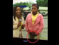 Pige tisser i bukserne på live tv