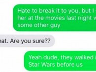 Utro pige bliver afsløret under Star Wars-film - men så får kæresten en endnu værre nyhed