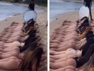 Bootyshoot: Kan du tælle hvor mange numser, der ligger på stranden?