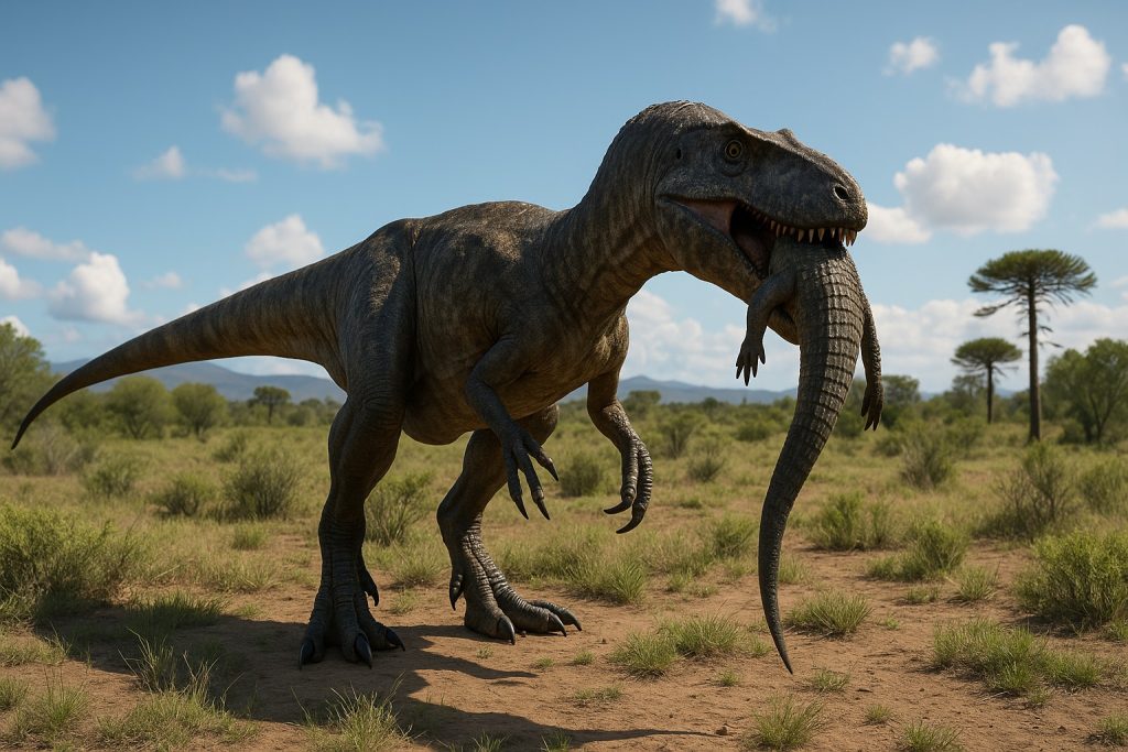Ny dinosaur fundet i Argentina med krokodille-rester i munden
