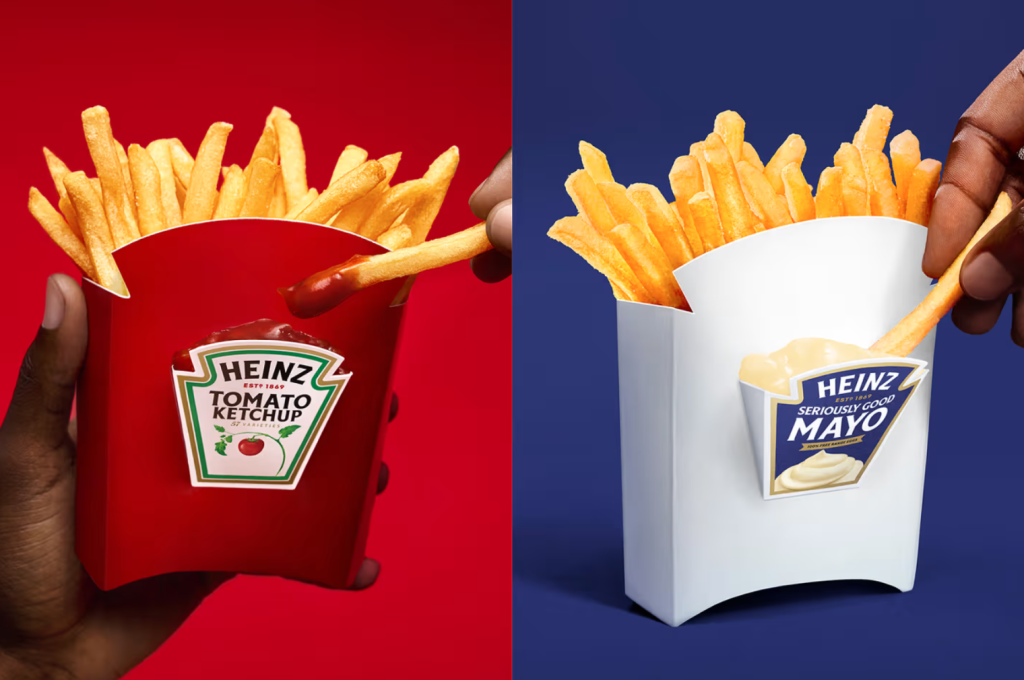 HEINZ har lavet en pomfritbakke med indbygget ketchup-lomme